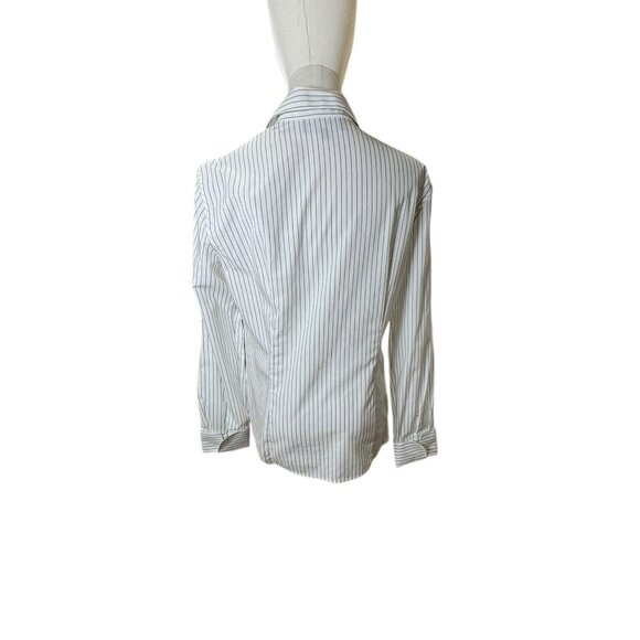 Jones New York Pinstripe Button-Down Shirt Women’s SZ:10 Black & White - Picture 6 of 7